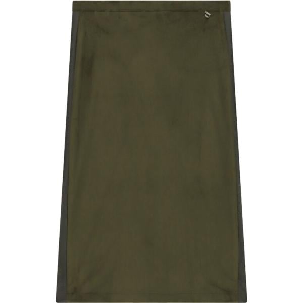 Gonna longuette da donna in verde oliva a vita alta Dixie