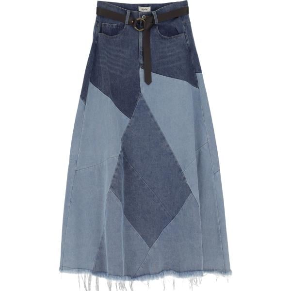 gonne longuette Dixie blu geometrica