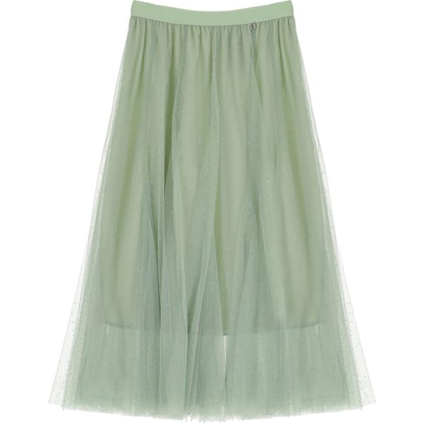 gonne lunghe Dixie verde tinta unita