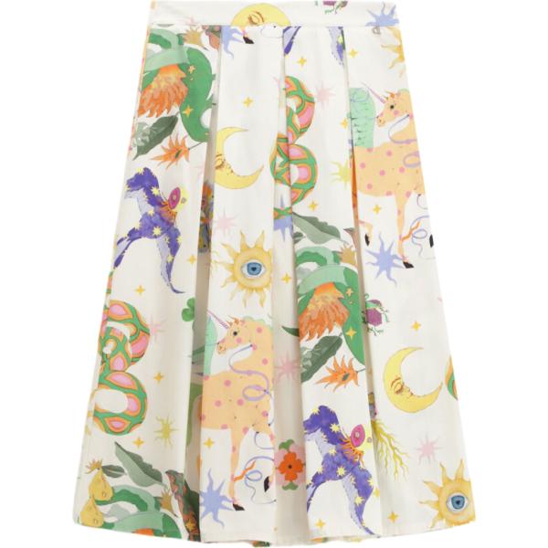 gonne longuette Dixie bianco con stampe