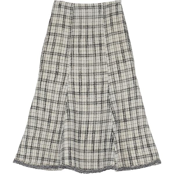 gonne longuette Dixie bianco a quadri