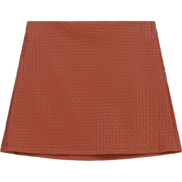 Minigonna da donna in marrone chiaro geometrica corto a vita alta Dixie Dixie