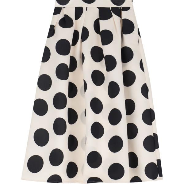 gonne longuette Dixie bianco a pois