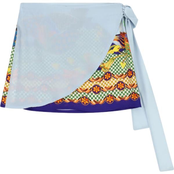 Minigonna da donna in viola chiaro con stampe corto Dixie