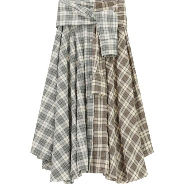 gonne longuette Dixie verde a quadri