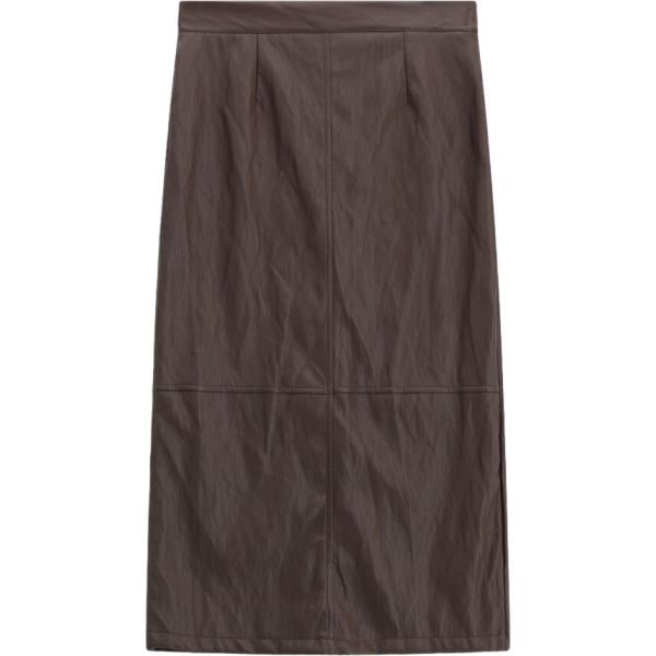 Gonna longuette da donna in marrone scuro bassa a vita alta Dixie