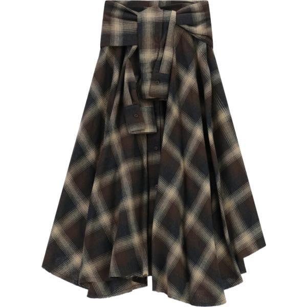 gonne lunghe Dixie marrone a quadri