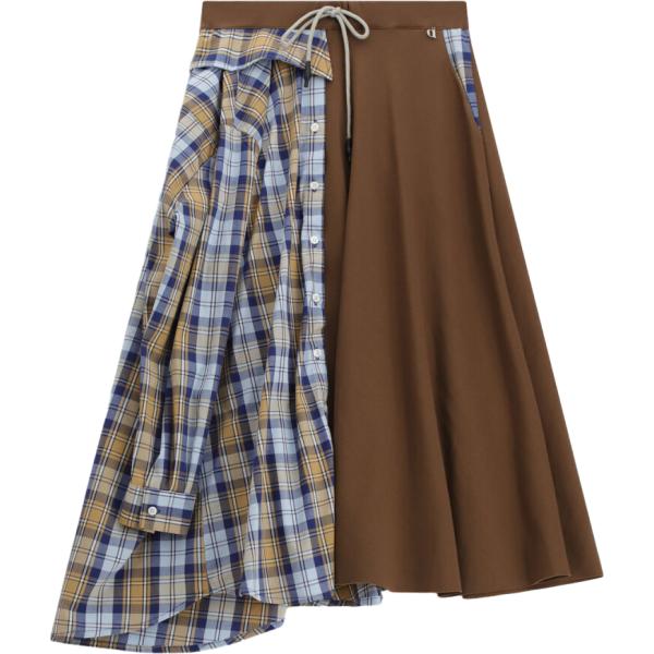 gonne longuette Dixie marrone a quadri