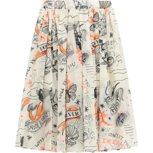 gonne longuette Dixie bianco con stampe