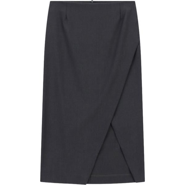 Gonna longuette da donna in grigio scuro con spacco a vita alta Dixie Dixie