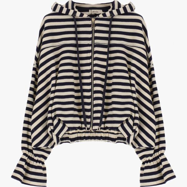 felpe con cappuccio Dixie multicolore a righe