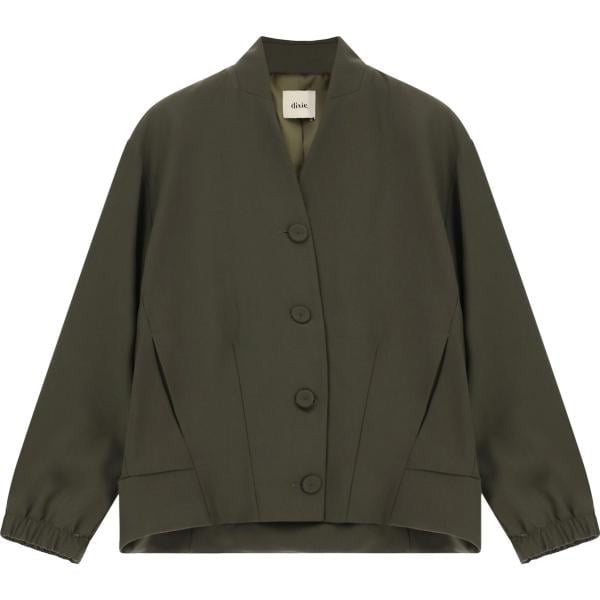Cappotto da donna in grigio scuro monopetto con bottoni Dixie