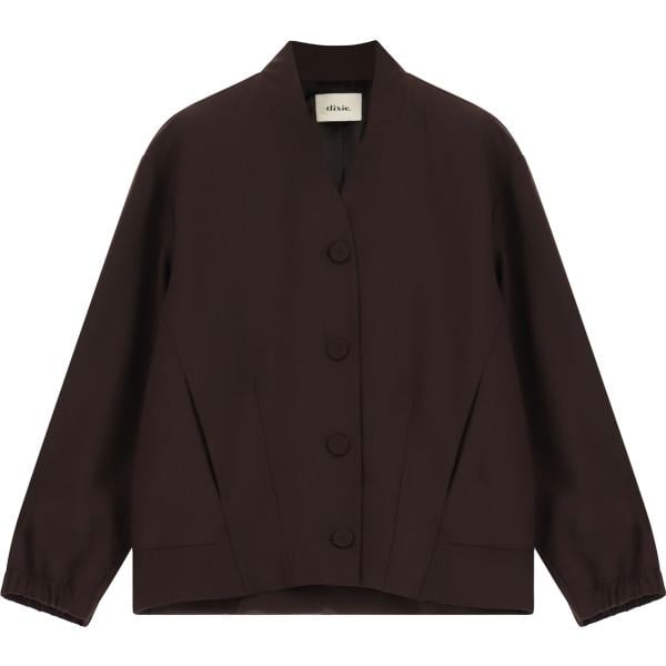 Cappotto da donna in marrone scuro monopetto con bottoni Dixie