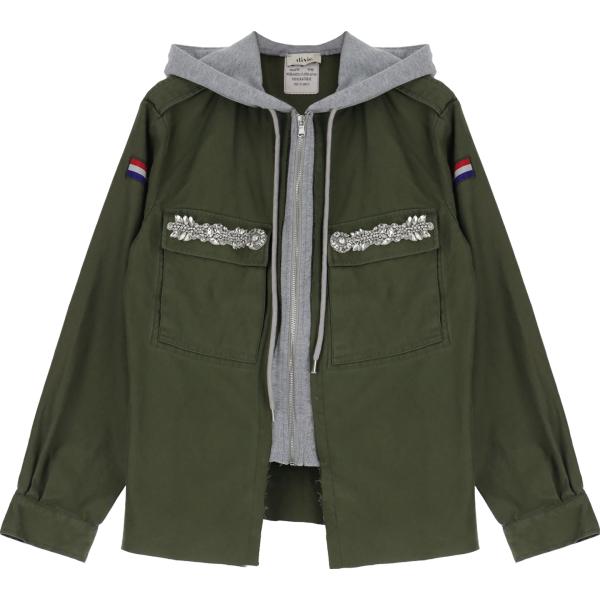 blazer Dixie verde tinta unita