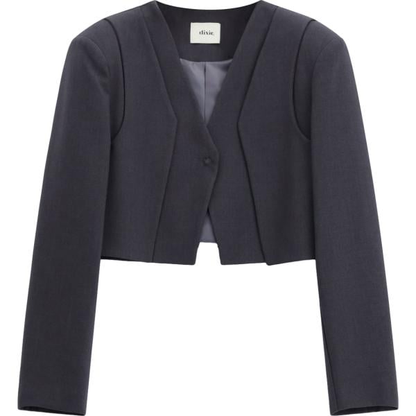 Giacca da donna in grigio scuro collo a v monopetto Dixie