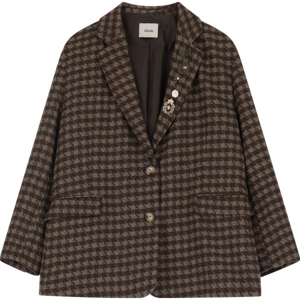blazer Dixie marrone pied de poule