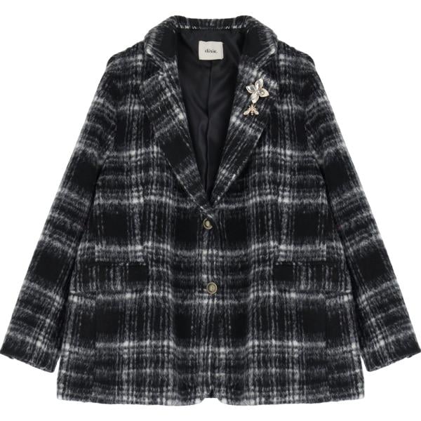 blazer Dixie nero a quadri