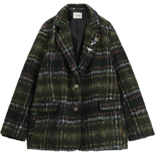 blazer Dixie nero a quadri