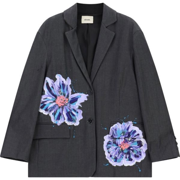 Giacca da donna in grigio scuro con stampe monopetto Dixie Dixie