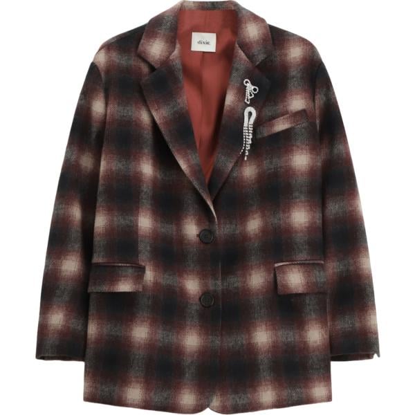 blazer Dixie nero a quadri