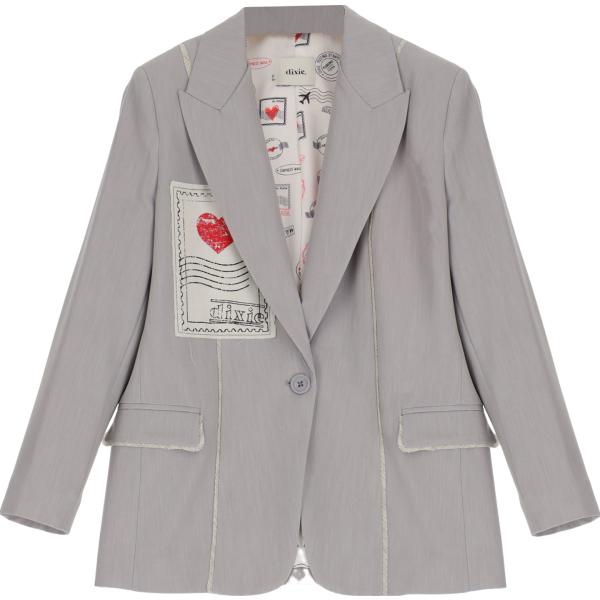 blazer Dixie grigio con stampe