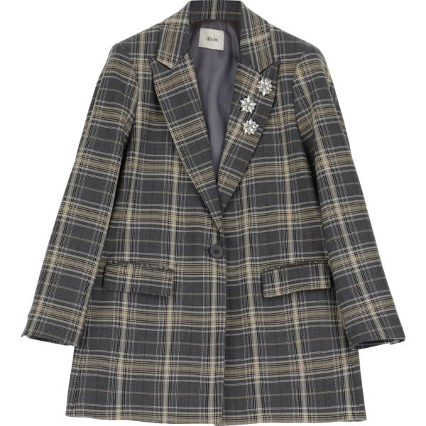 blazer Dixie grigio a quadri