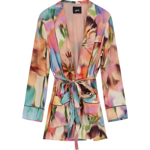 kimono Dixie marrone con stampe