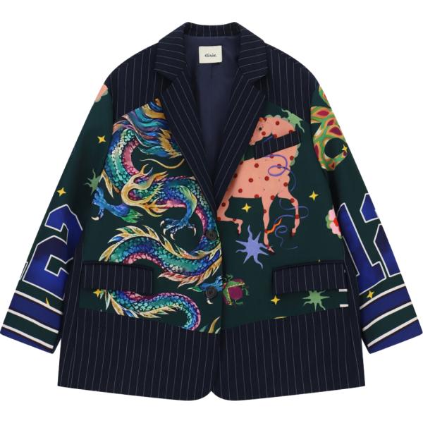 blazer Dixie blu a righe