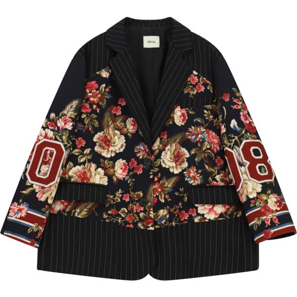 Giacca da donna in nero pece a righe Dixie