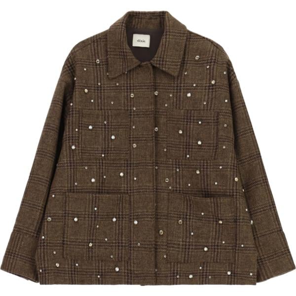 Cappotto da donna in marrone scuro scozzese Dixie