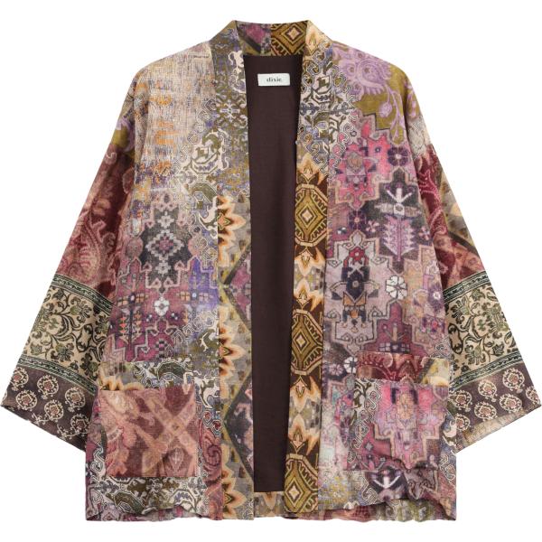 Cappotto da donna in marrone scuro con stampe lungo Dixie