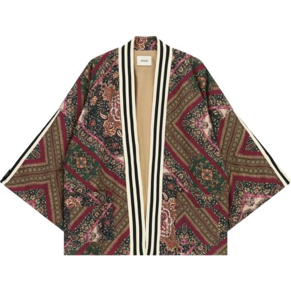 Kimono da donna in viola scuro con stampe lungo Dixie