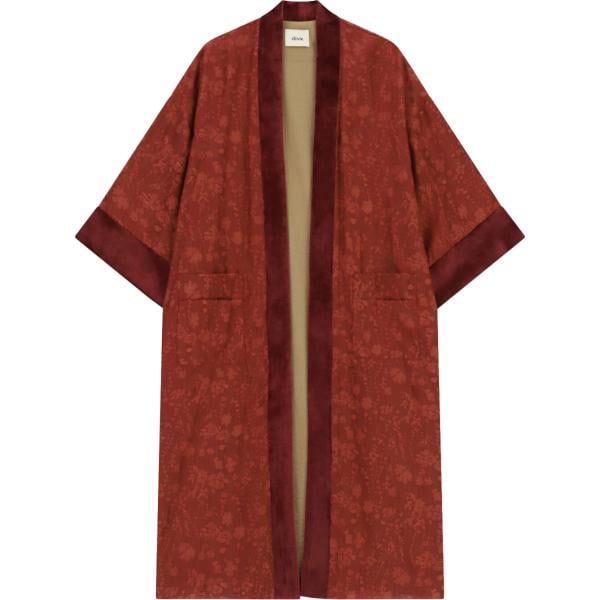 Kimono da donna in bordeaux a fiori Dixie Dixie