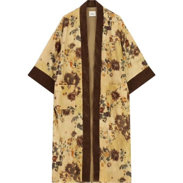 kimono Dixie giallo a fiori