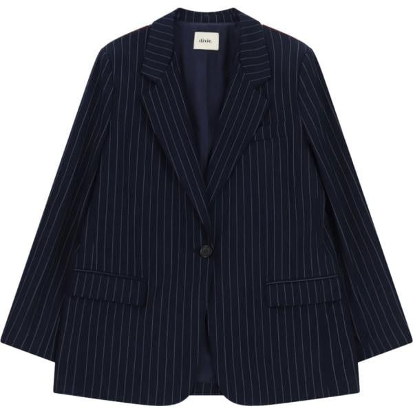 Giacca da donna in blu scuro a righe con frange Dixie