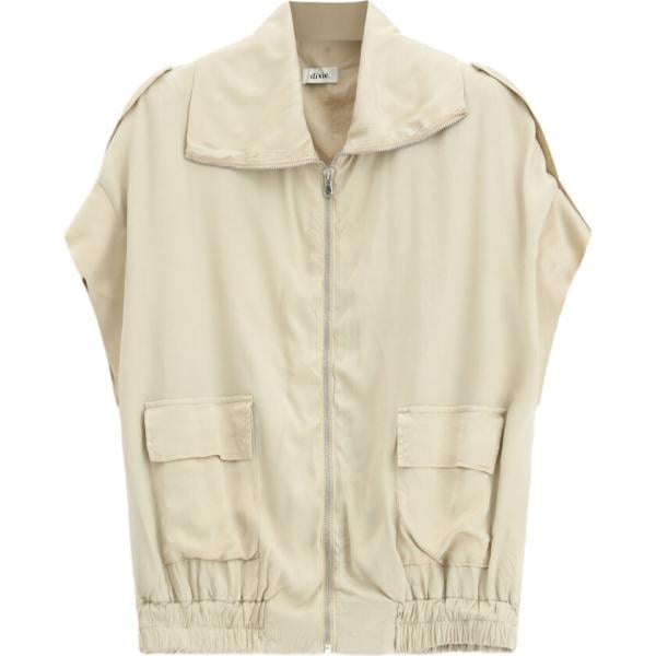 Gilet da donna in bianco avorio senza maniche con zip Dixie