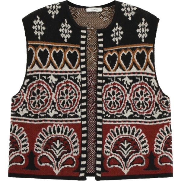 gilet Dixie nero geometrica