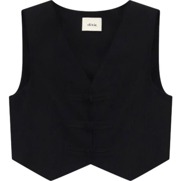 Gilet da donna in nero pece corto Dixie