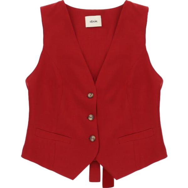 Gilet da donna in bordeaux con bottoni Dixie