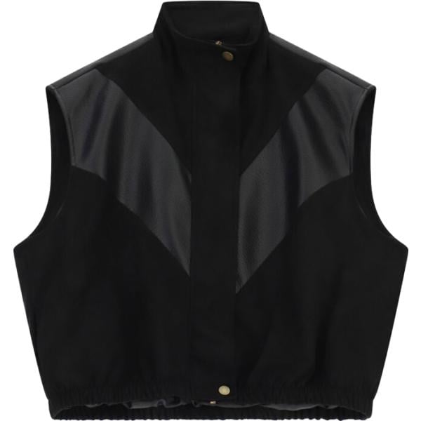 Gilet da donna in nero pece senza maniche con zip Dixie