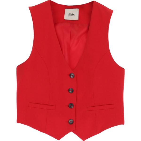 gilet Dixie rosso tinta unita