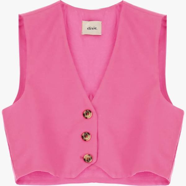 gilet Dixie rosa tinta unita
