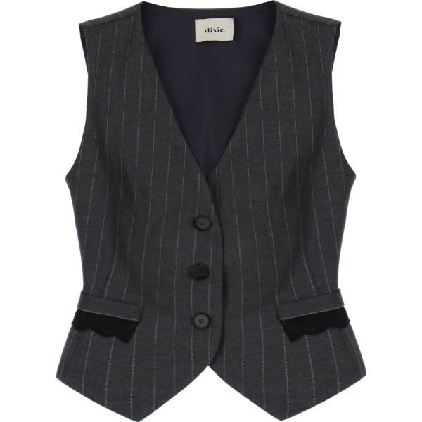 gilet Dixie nero a righe
