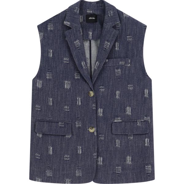 gilet Dixie blu con stampe