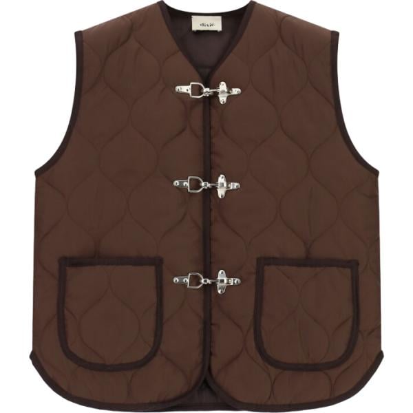 Piumino da donna in marrone scuro senza maniche Dixie