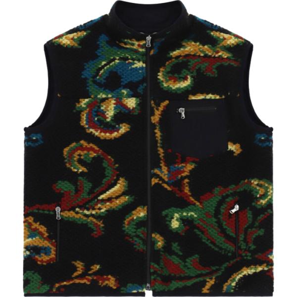 Piumino da donna in nero pece a fiori senza maniche con zip Dixie