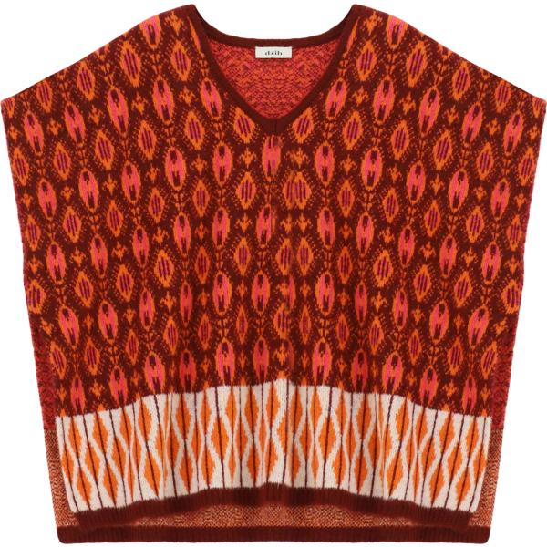 Maglione da donna in bordeaux collo a v senza maniche Dixie Dixie