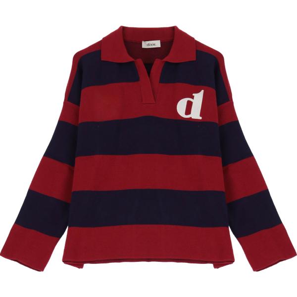 polo Dixie rosso a righe