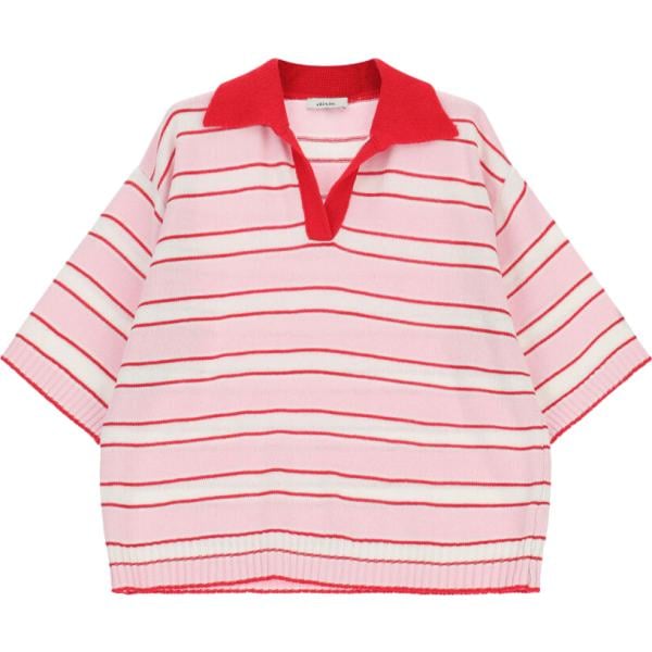 top Dixie rosa a righe