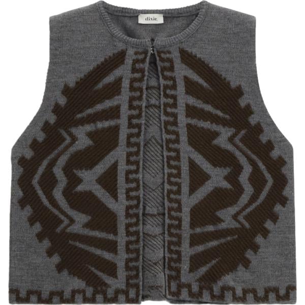 gilet Dixie grigio geometrica
